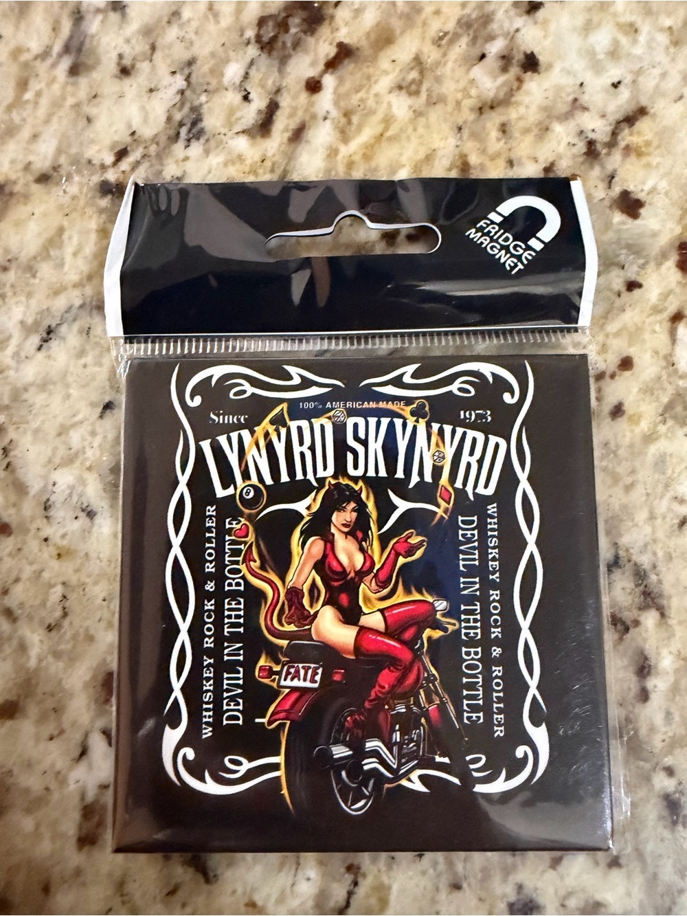 2012 Lynyrd Skynyrd Devil in the Bottle Fridge Magnet - Black & Red
